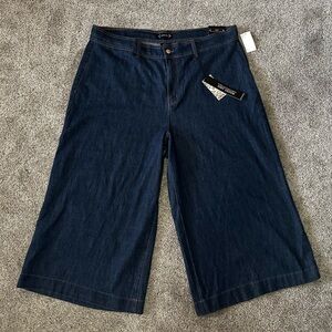 Nanette Lepore |  NWT Plus Size High Rise Wide Leg Cropped Denim Pants, Size 22